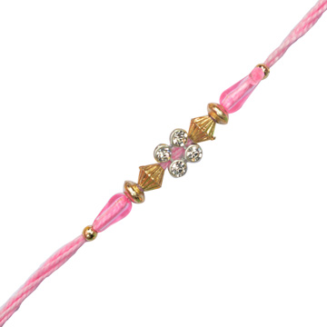 -Pink Rakhi Threads with Diamond ,Send Rakhi online,send rakhi,online send rakhi,rakhi to india,send rakhi to india,rakhi shop india