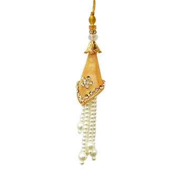 -Festive Gold Pearl Lumba Bhabhi Rakhi,Send Rakhi online,send rakhi,online send rakhi,rakhi to india,send rakhi to india,rakhi shop india