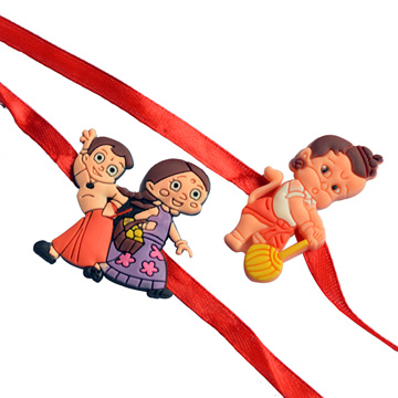 -Bal Hanuman Chutki Bhim 2 Rakhi Set,Send Rakhi online,send rakhi,online send rakhi,rakhi to india,send rakhi to india,rakhi shop india