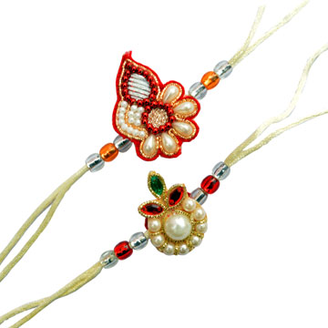 -2 Rich Foloral Rakhi Set,Send Rakhi online,send rakhi,online send rakhi,rakhi to india,send rakhi to india,rakhi shop india