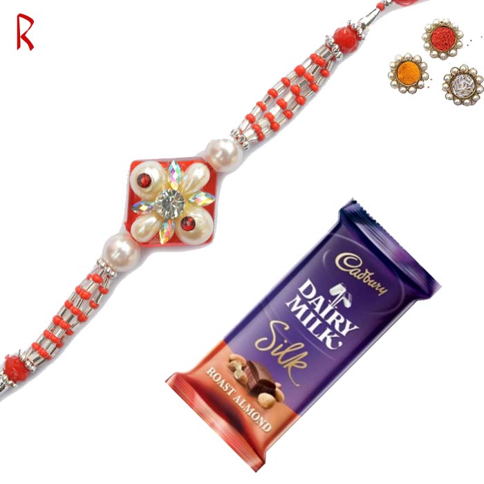 -Traditional  Rakhi with Choco almond,Send Rakhi online,send rakhi,online send rakhi,rakhi to india,send rakhi to india,rakhi shop india