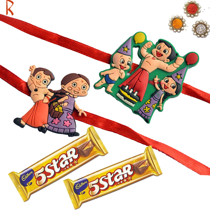-Chota Bhim Chutki Raju 2 Rakhi Set with 2 Chocolate,Send Rakhi online,send rakhi,online send rakhi,rakhi to india,send rakhi to india,rakhi shop india