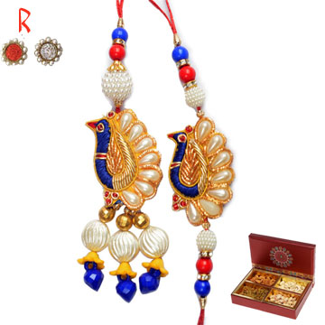 -Traditional Bhaiya Bhabhi Rakhi with 4 type Dry fruits,Send Rakhi online,send rakhi,online send rakhi,rakhi to india,send rakhi to india,rakhi shop india